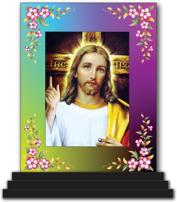 Vprint jesus Christ Car Dashboard idols Figurine Showpiece Decorative Showpiece  -  12 cm(Wood, Multicolor)