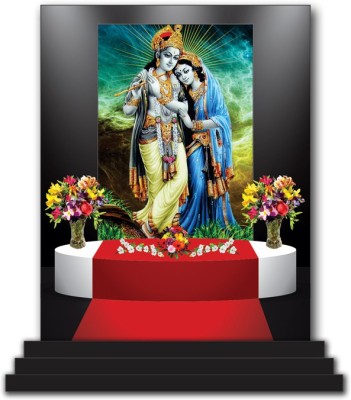 Vprint Radha Krishna Car Dashboard idols Figurine Showpiece Decorative Showpiece  -  12 cm(Wood, Multicolor)