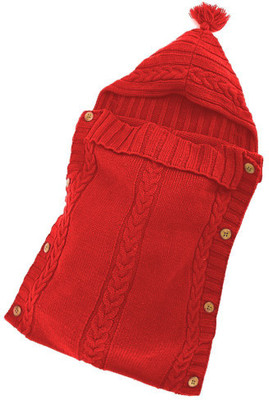 

Babymoon Organic Knitted Swaddle Sleeping Bag Sleep Sack-Wrapping Blanket-Baby Cover Sleeping Bag(Red, Cherry red