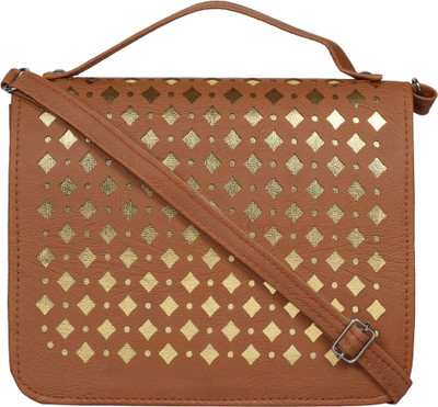 

Capreo Women Casual Brown PU Sling Bag