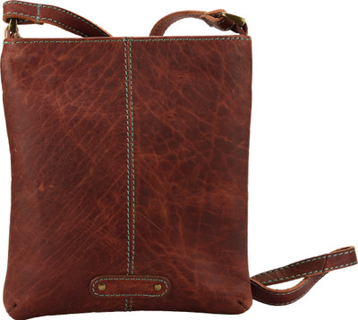 

MANDAVA Women Casual Brown Genuine Leather Sling Bag