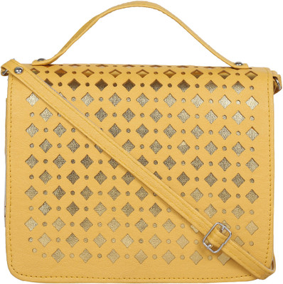 

Capreo Women Casual Yellow PU Sling Bag