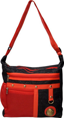 

roshiaaz Girls Casual Black Canvas Sling Bag