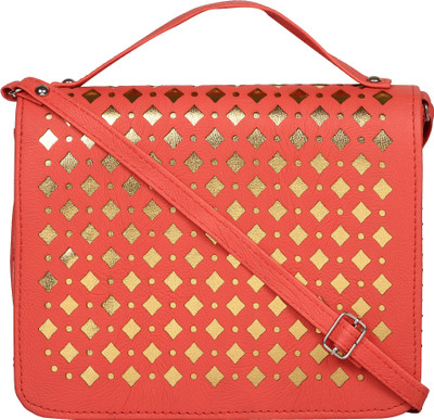 

Capreo Women Casual Orange PU Sling Bag