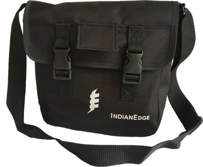 

IndianEdge Men Casual Black Polyester Sling Bag