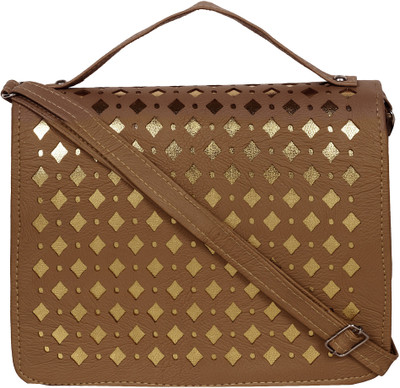 

Capreo Women Casual Brown PU Sling Bag