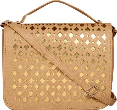 Capreo Women Casual Tan PU Sling Bag