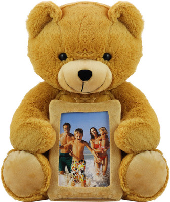 

Miss & Chief Teddy Bear Photo Frame Tab -40 Cm | Soft Toy | Put Ur Photo - 40 cm(Brown)