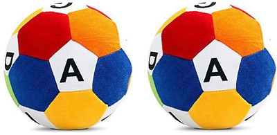 

ReneReit Stuffed Soft Toy Plush Ball for Kids Babies (A B C D) Set of 2 - 15 cm(Multicolor)