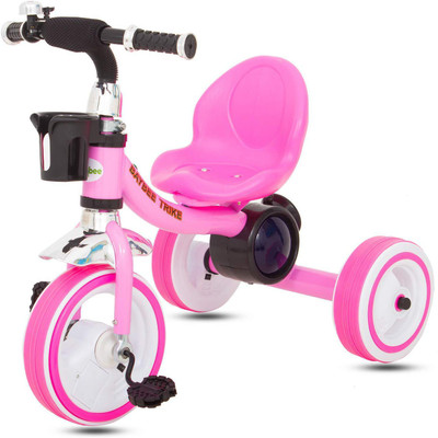 

Baybee Baby Tricycle Kid's Trike Children Tricycle with Bicycle Tire LED Light and Music Outdoor for kids Tricycle /Suitable Babies For Boys & Girls - 1 to 5 Years ( Pink ) BBTRCL186_PNK Tricycle(Pink)