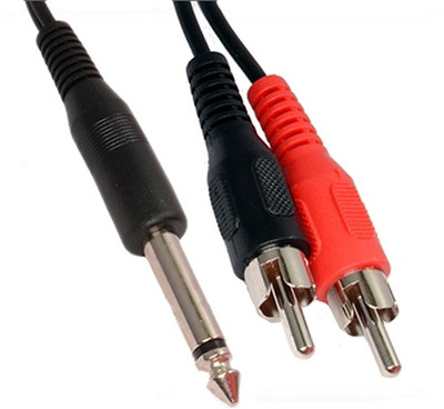 

Kebilshop TV-out Cable Mono Jack 6.3mm male to Composite Audio 2 Rca male Cable.For Guitar,Amplifier ,Microphone.(Black, For Home Theater, 1.2)