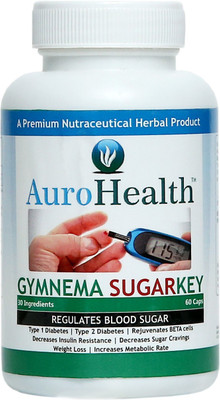 

AuroHealth Gymnema Sugarkey - 60 Capsules 475 mg Natural Herbal Products(475 mg)