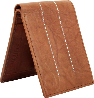

FABTRIM Men Brown Genuine Leather, Fabric Wallet(3 Card Slots)
