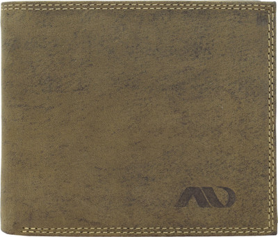 

ANNODYNE Men Casual Green Genuine Leather Wallet(4 Card Slots), Beige