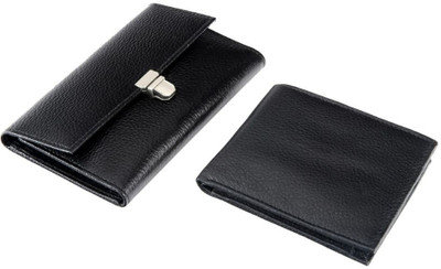 

ADEEBA Men Formal Black Genuine Leather Wallet(5 Card Slots)