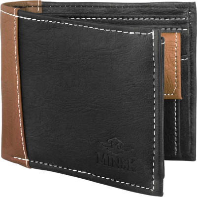 

MINSK Men Black Artificial Leather Wallet(5 Card Slots)