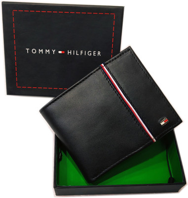

TOMMY HlLFlGER Men Black Genuine Leather Wallet(6 Card Slots)