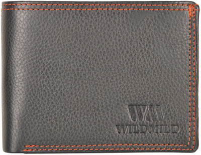 

wildmild Men Black Genuine Leather Wallet(7 Card Slots)