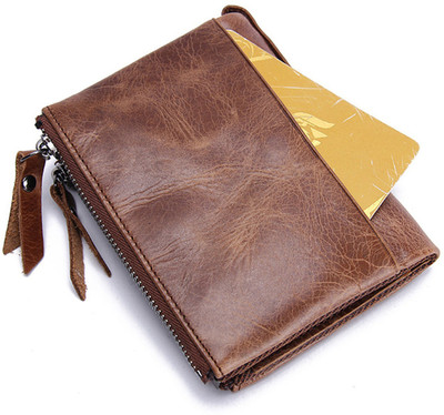 

BABORRY Men Brown Genuine Leather Wallet(11 Card Slots)