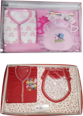

F & Z Collection Hosiery New Born Gift Combo pack of 2 Red & Pink(Pink, Red)