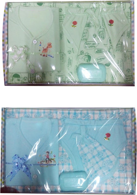 F & Z Collection Hosiery New Born Gift Combo pack of 2 Green And Blue(Green, Blue)