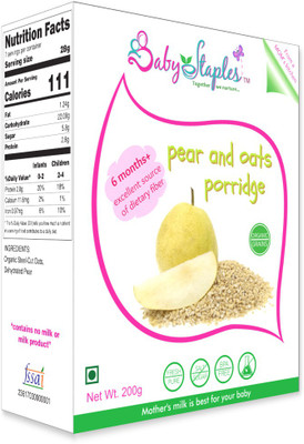 

BabyStaples Organic Pear & Steel Cut Oats Porridge Cereal(200 g, 6)