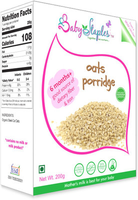 

BabyStaples Organic Steel Cut Oats Porridge Cereal(200 g, 6)