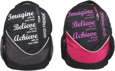 

Good Friends Casual laptop college Pack of two Waterproof 25 Backpack(Multicolor)