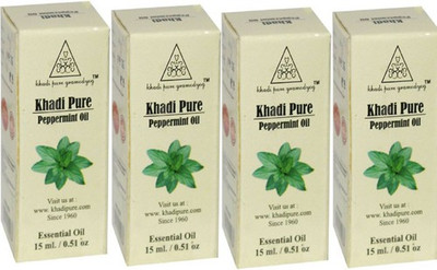 

Khadi Herbal Peppermint Essential Oil Pack Of 4 Pcs-15ml Each(60 ml)