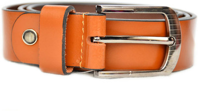 rza Men Party Tan Genuine Leather Belt, Brown