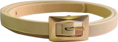 

AyA Fashion Women Casual Beige Artificial Leather Belt, Cream