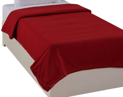 ZACHARIAS Solid Single Fleece Blanket for  Mild Winter(Woollen Blend, Maroon)