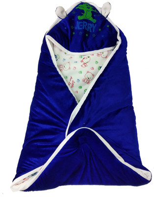 

Plado Printed  Hooded Baby Blanket(Polyester, Blue