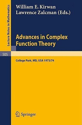 Advances in Complex Function Theory(English, Paperback, unknown)