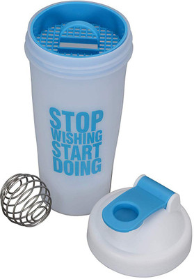 VOLCO My Gym Protein Shaker Bottle 600 ml Shaker(Pack of 1, White, Blue)