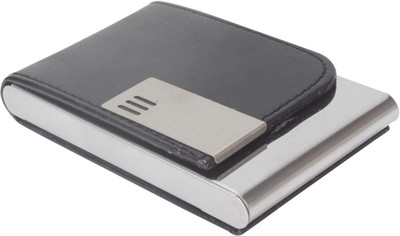 

7Trees PU Leather Visiting Card Holder with Magnetic Closure 20 Card Holder(Set of 1, Black)