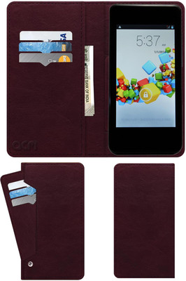 ACM Flip Cover for Spice Stellar Glide Mi-438(Maroon, Cases with Holder, Pack of: 1)