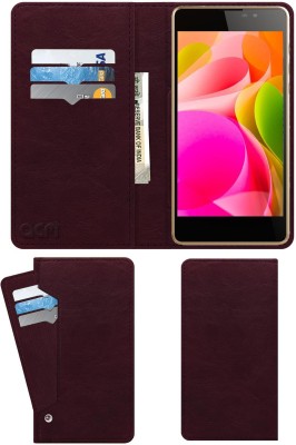 ACM Flip Cover for Intex Aqua Power 4g(Maroon, Cases with Holder, Pack of: 1)
