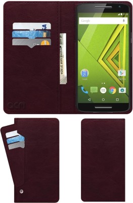ACM Flip Cover for Motorola Moto X Play Xt1562(Maroon, Cases with Holder, Pack of: 1)
