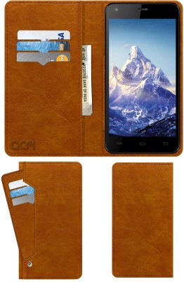 ACM Flip Cover for Swipe Konnect 5.1 Eco(Gold, Cases with Holder, Pack of: 1)