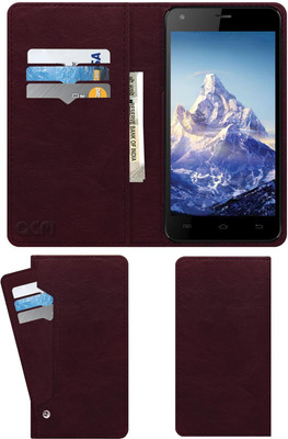 ACM Flip Cover for Swipe Konnect 5.1 Eco(Maroon, Cases with Holder, Pack of: 1)