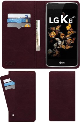 ACM Flip Cover for LG K8 - 2017(Maroon, Cases with Holder, Pack of: 1)
