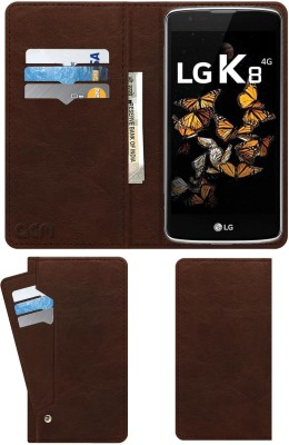 ACM Flip Cover for LG K8 - 2017(Brown, Cases with Holder, Pack of: 1)