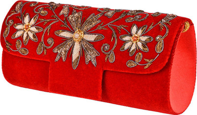 

Himalaya Handicraft Party Red Clutch