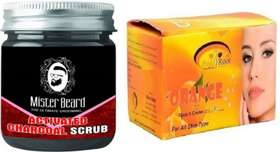 

Pink Root Orange Bleach 250gm WITH Mister Beard Activated Charcoal Scrub 100gm(Set of 2)