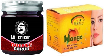 

Pink Root MANGO BLACH WITH Mister Beard Activated Coffee Scrub 100gm(Set of 2)
