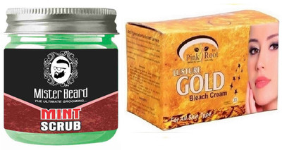 

Pink Root Gold Bleach 250gm WITH Mister Beard Mint Scrub 100gm(Set of 2)