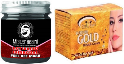 

Pink Root Gold Bleach 250gm WITH Mister Beard Activated Charcoal Peel of Mask 100gm(Set of 2)