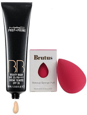 

BRUTUS Sponge Puff, Mac Prep + Prime BB Beauty Balm Cream Spf 35(Set of 2)