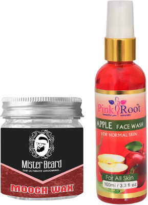 

Pink Root Apple Face Wash 100ml WITH Mister Beard Mooch Wax 100gm(Set of 2)